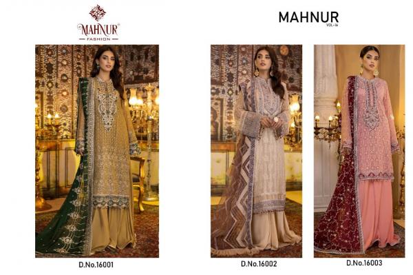 Mahnur Vol 16 Embroidered Georgette Designer Pakistani Suit Collection